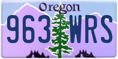 OR license plate 963WRS