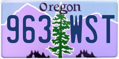 OR license plate 963WST