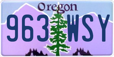 OR license plate 963WSY