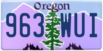 OR license plate 963WUI