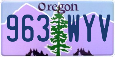 OR license plate 963WYV