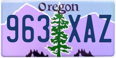 OR license plate 963XAZ