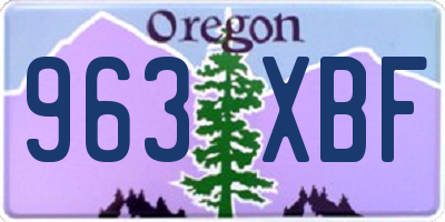 OR license plate 963XBF