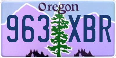 OR license plate 963XBR