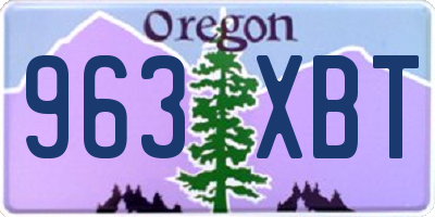 OR license plate 963XBT