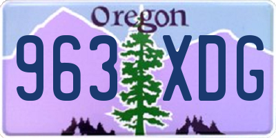 OR license plate 963XDG