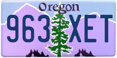 OR license plate 963XET