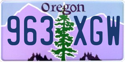 OR license plate 963XGW
