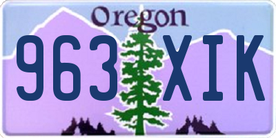 OR license plate 963XIK