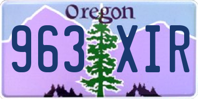OR license plate 963XIR