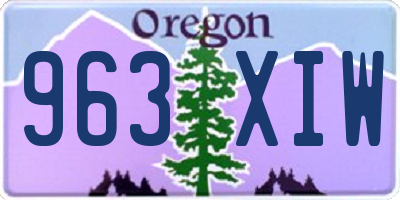 OR license plate 963XIW