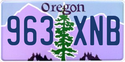 OR license plate 963XNB