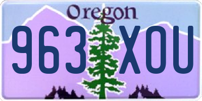 OR license plate 963XOU