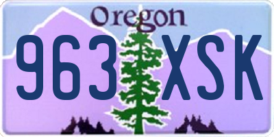 OR license plate 963XSK