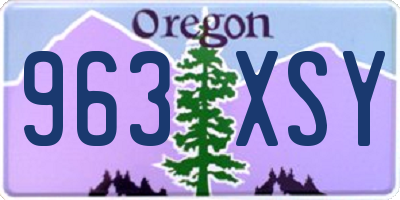 OR license plate 963XSY