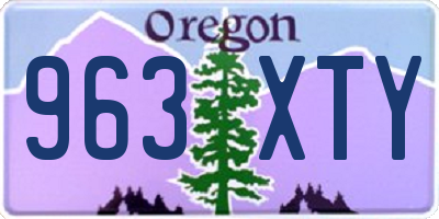 OR license plate 963XTY