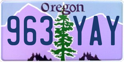 OR license plate 963YAY