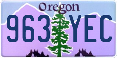 OR license plate 963YEC