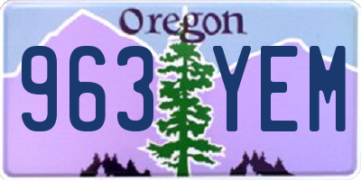 OR license plate 963YEM
