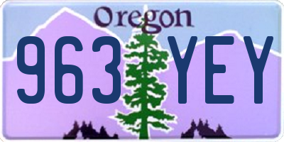 OR license plate 963YEY