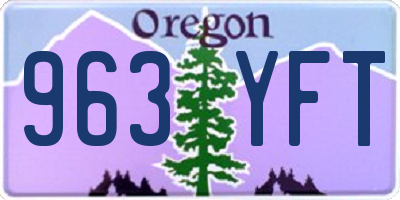 OR license plate 963YFT