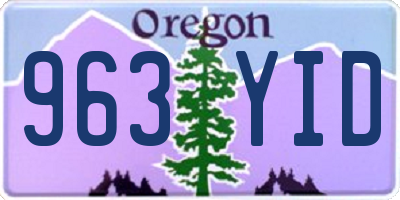 OR license plate 963YID