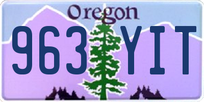 OR license plate 963YIT