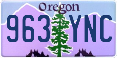 OR license plate 963YNC