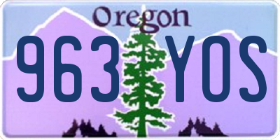 OR license plate 963YOS