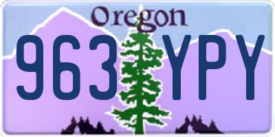 OR license plate 963YPY