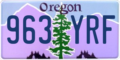 OR license plate 963YRF