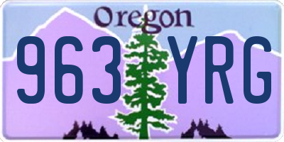 OR license plate 963YRG