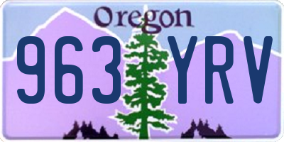 OR license plate 963YRV