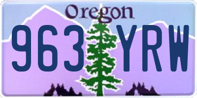 OR license plate 963YRW
