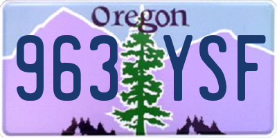OR license plate 963YSF