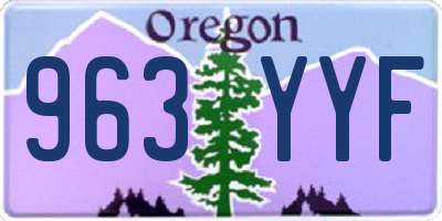OR license plate 963YYF