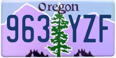 OR license plate 963YZF
