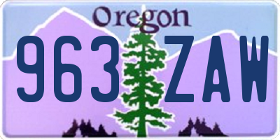 OR license plate 963ZAW