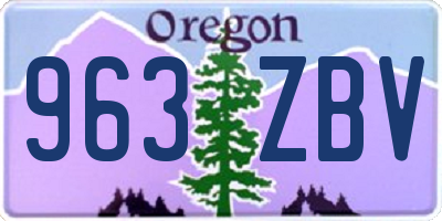 OR license plate 963ZBV