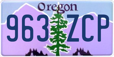 OR license plate 963ZCP