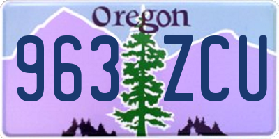 OR license plate 963ZCU