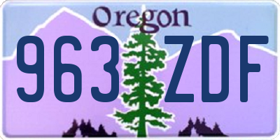 OR license plate 963ZDF