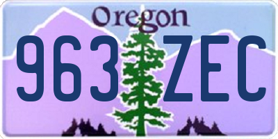 OR license plate 963ZEC