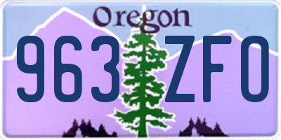 OR license plate 963ZFO