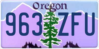 OR license plate 963ZFU