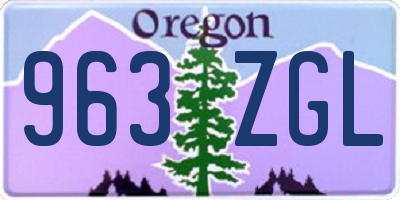 OR license plate 963ZGL