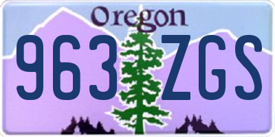 OR license plate 963ZGS