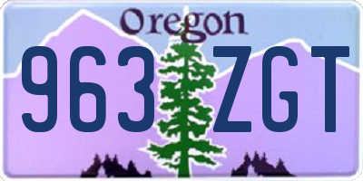 OR license plate 963ZGT