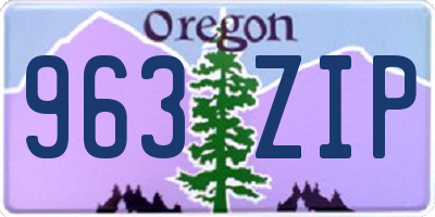 OR license plate 963ZIP