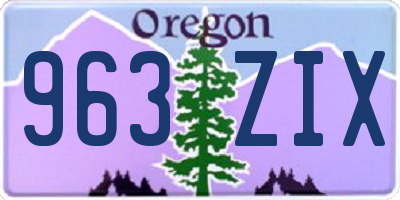 OR license plate 963ZIX